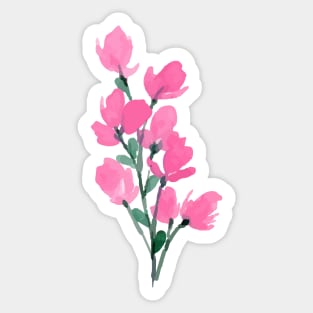 Pink Watercolor Wild Flower Sticker